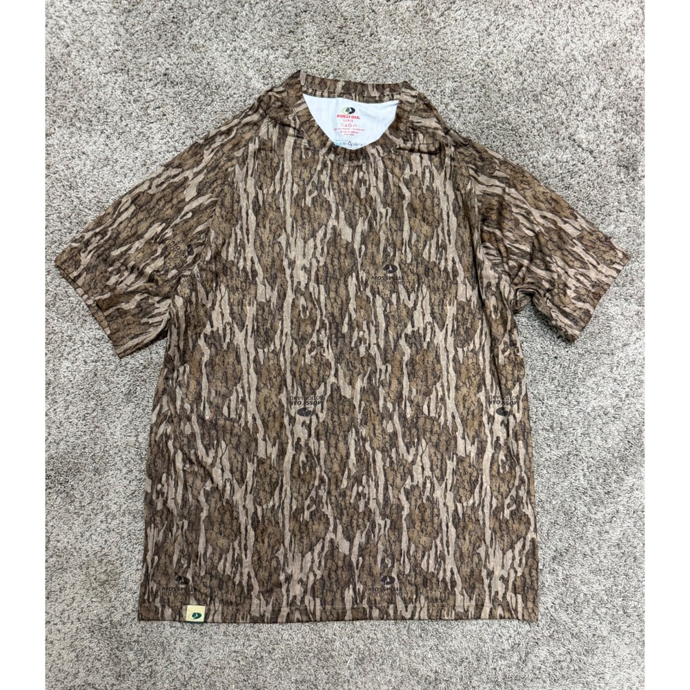 Mossy Oak Bottomland Camo HydroPlex Cooling T-Shirt Mens Large Brown Hunting